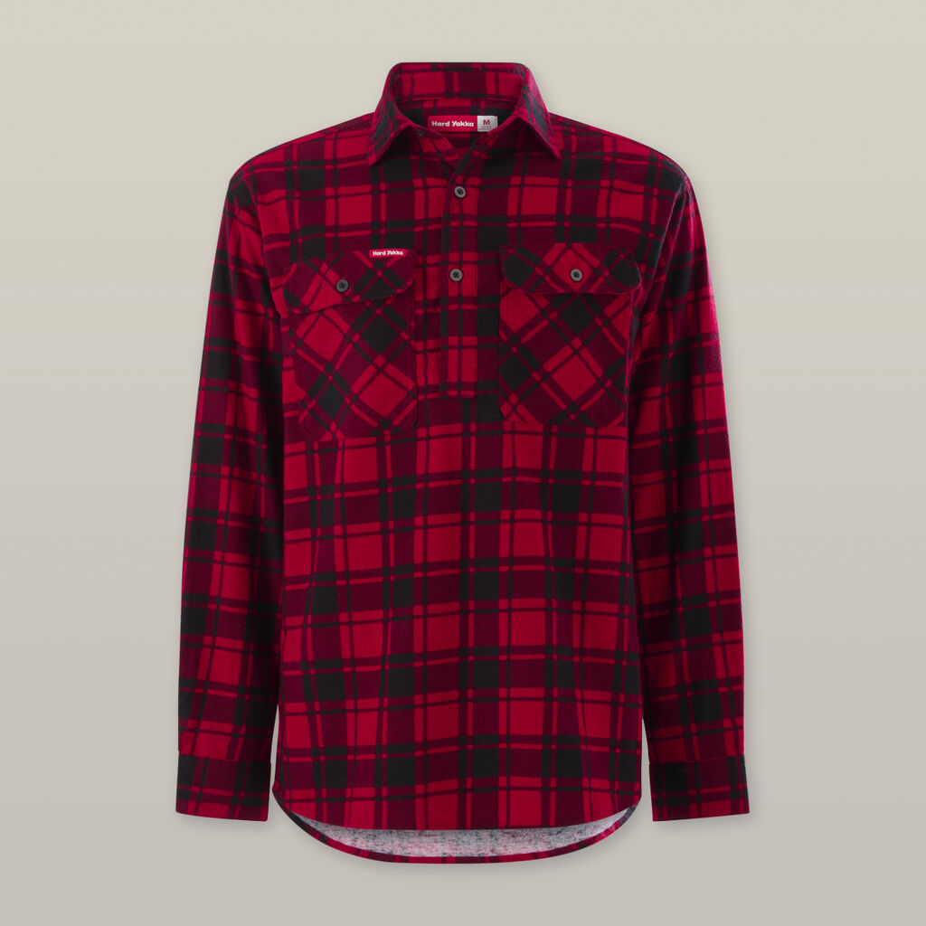 Hard Yakka Y04006 Core LS Closed Front Check Flannel Shirt