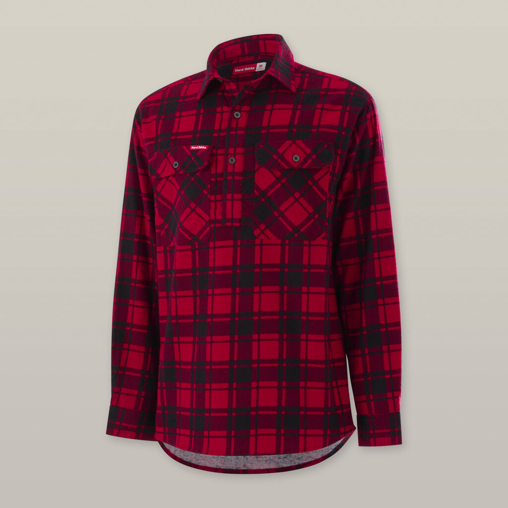 Hard Yakka Y04006 Core LS Closed Front Check Flannel Shirt