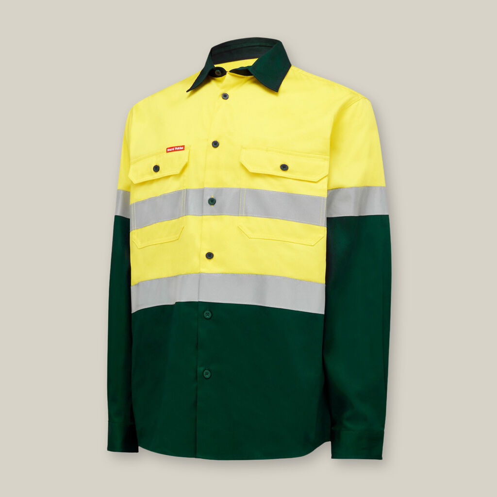 Hard Yakka Y04610 Core Hi-vis 2 Tone Taped Cotton Drill Shirt