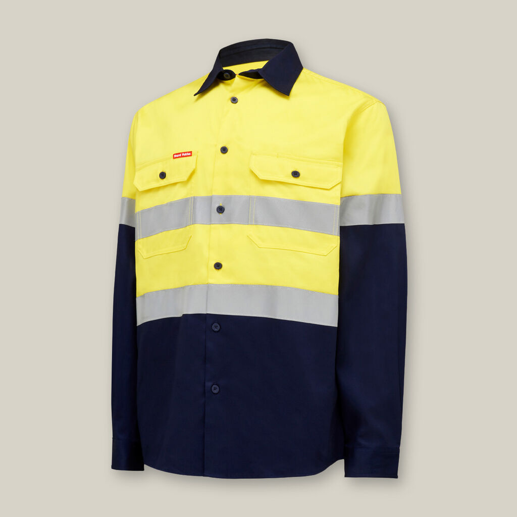 Hard Yakka Y04610 Core Hi-vis 2 Tone Taped Cotton Drill Shirt