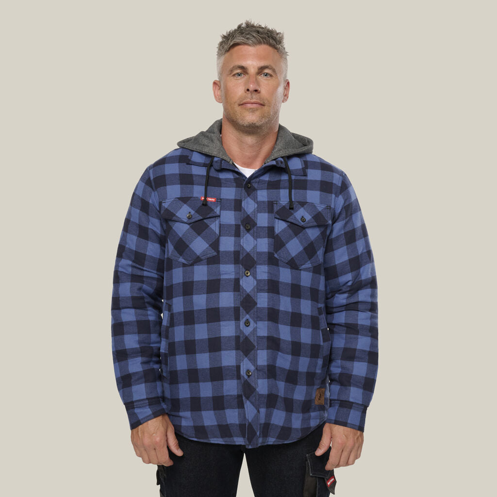 Hard Yakka Y06690 Quilted Flannel Hooded Shacket