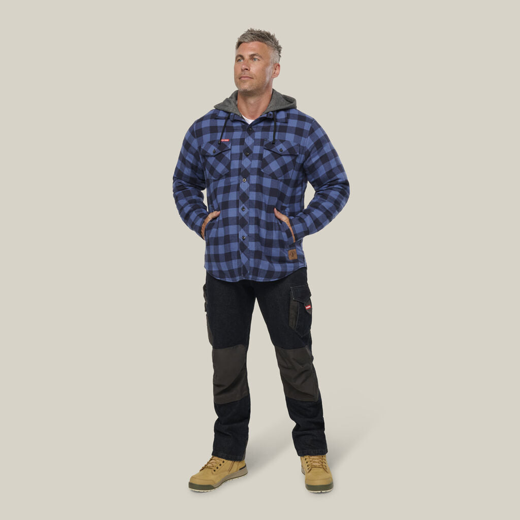 Hard Yakka Y06690 Quilted Flannel Hooded Shacket