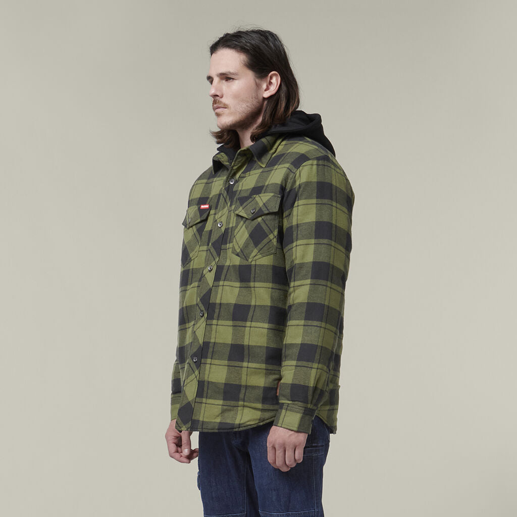 Hard Yakka Y06690 Quilted Flannel Hooded Shacket