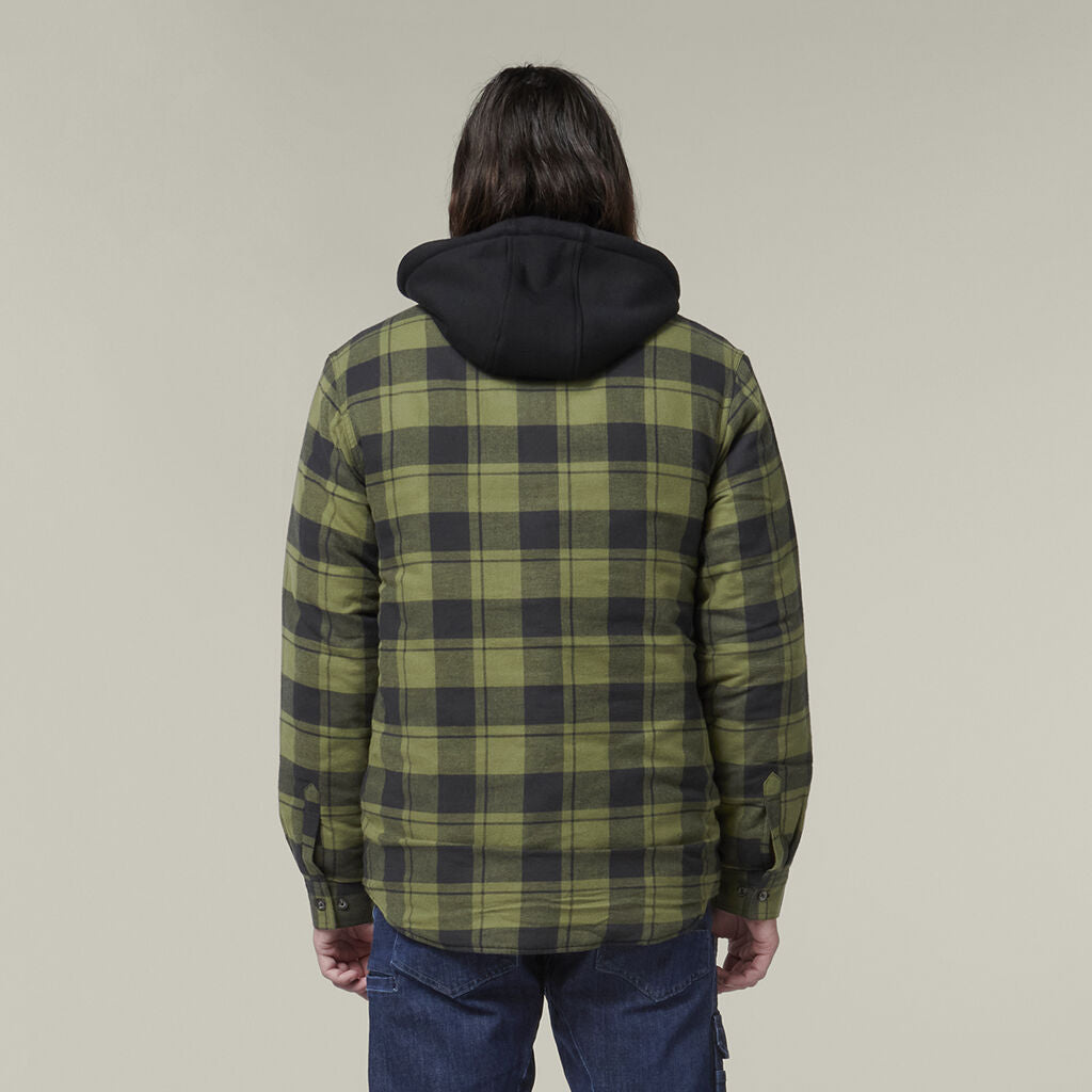 Hard Yakka Y06690 Quilted Flannel Hooded Shacket