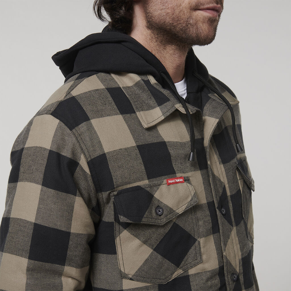 Hard Yakka Y06690 Quilted Flannel Hooded Shacket