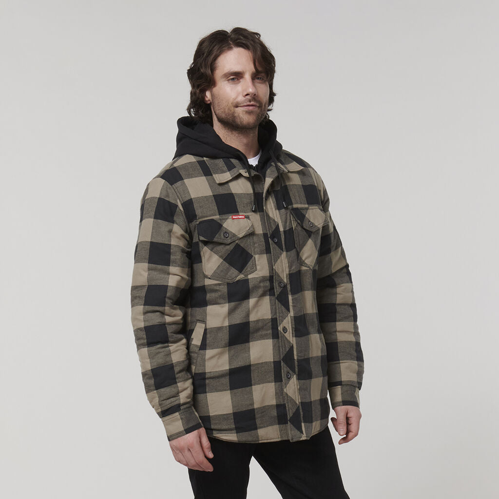 Hard Yakka Y06690 Quilted Flannel Hooded Shacket