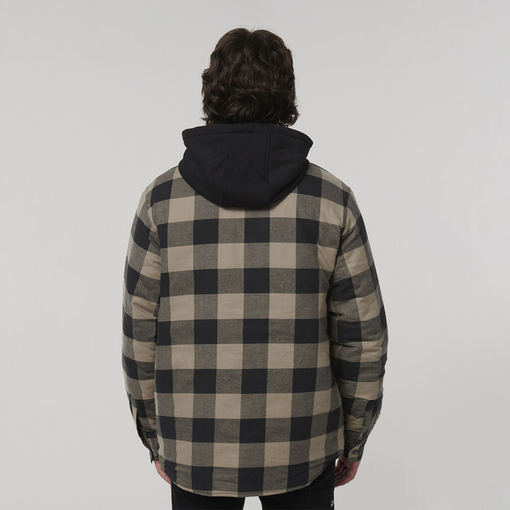 Hard Yakka Y06690 Quilted Flannel Hooded Shacket