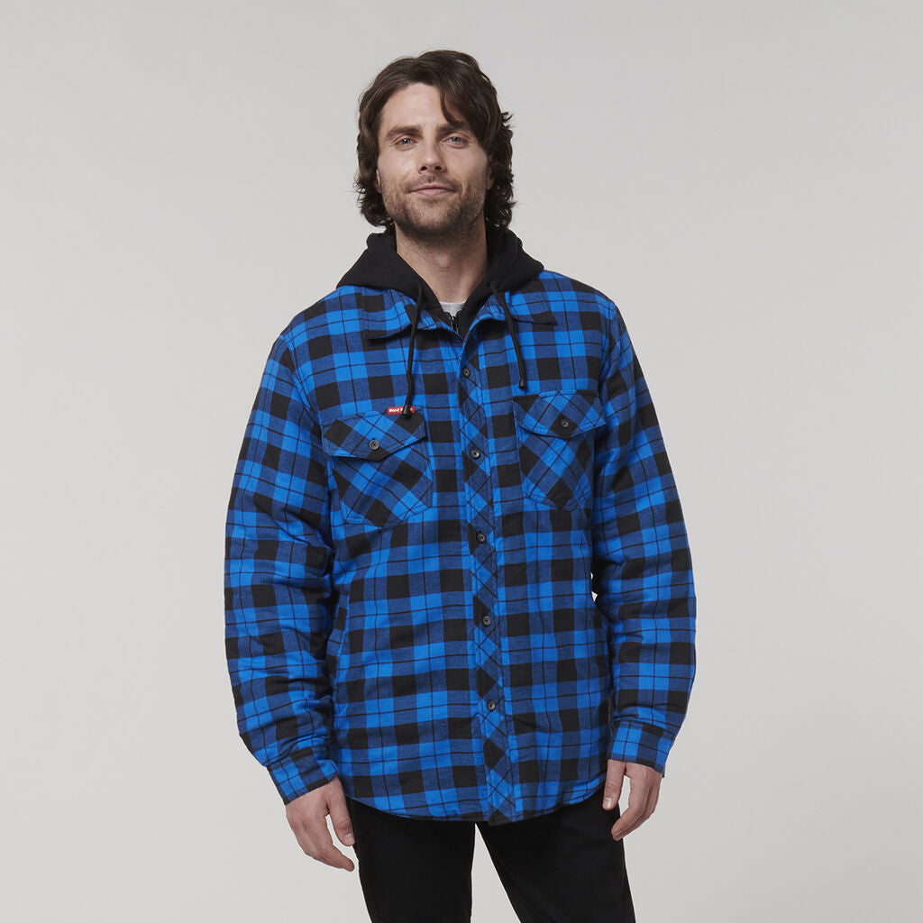 Hard Yakka Y06690 Quilted Flannel Hooded Shacket