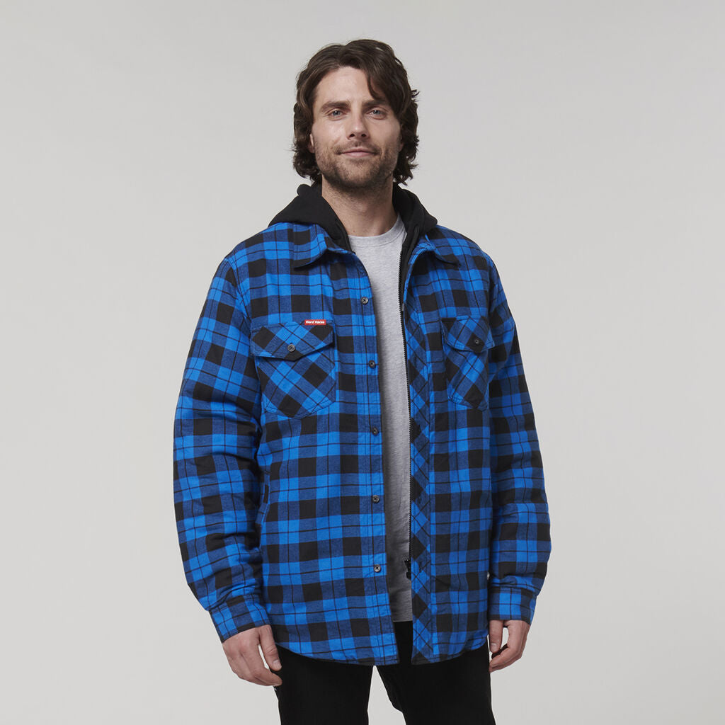 Hard Yakka Y06690 Quilted Flannel Hooded Shacket