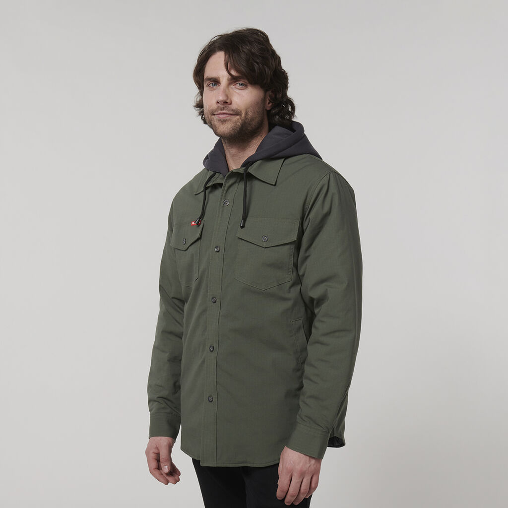 Hard Yakka Y06691 Quilted Solid Shacket-Military Green