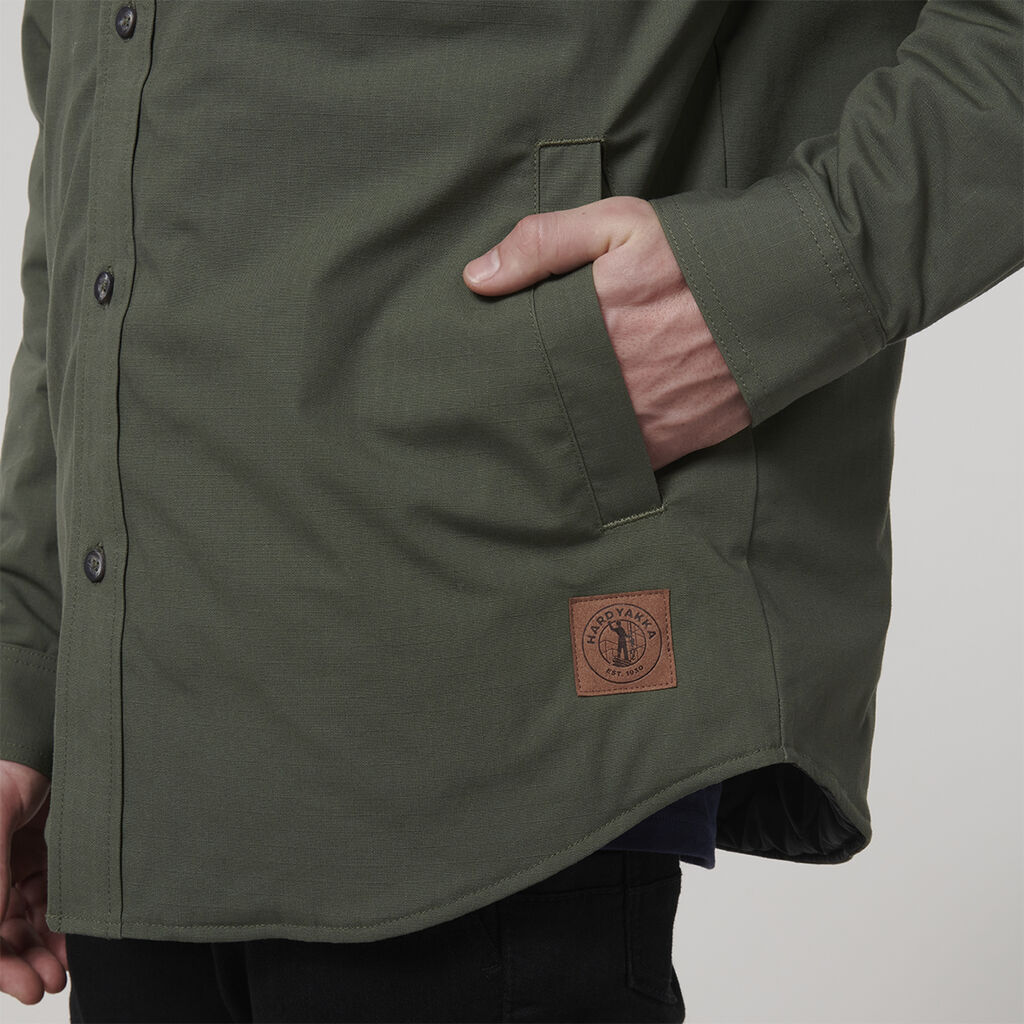 Hard Yakka Y06691 Quilted Solid Shacket-Military Green