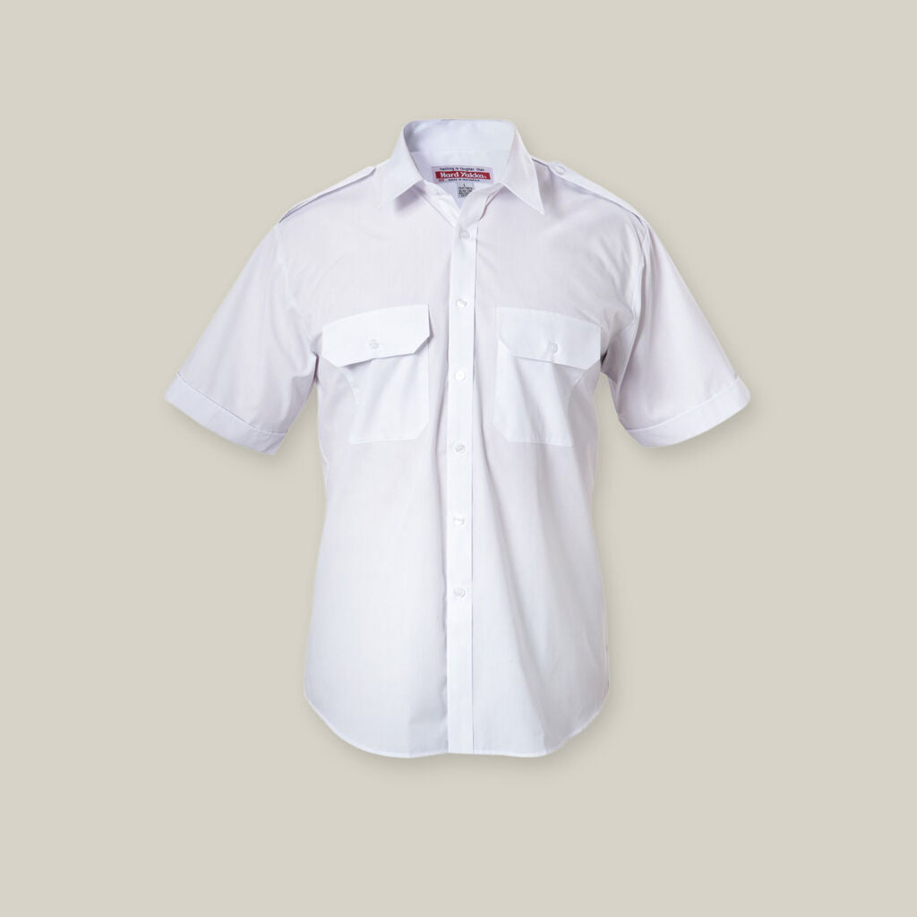 Hard Yakka Y07691 Short Sleeve Permanent Press Shirt With Epaulettes-White