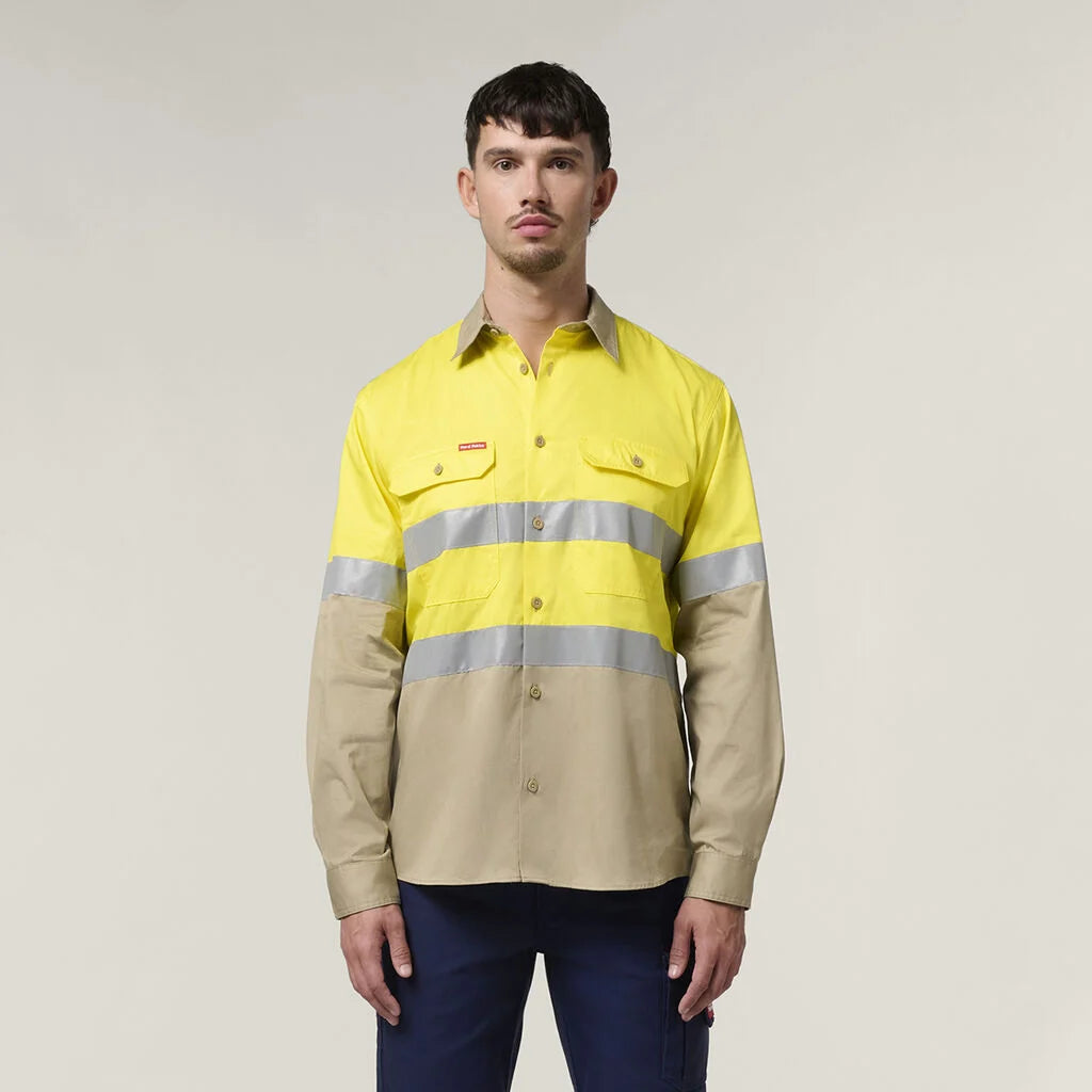 Hard Yakka Y07940 Core L/S 2tone Taped Vented Shirt