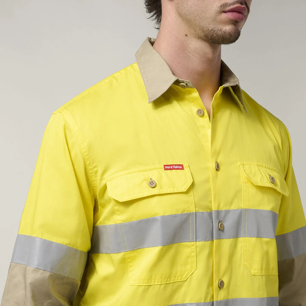 Hard Yakka Y07940 Core L/S 2tone Taped Vented Shirt