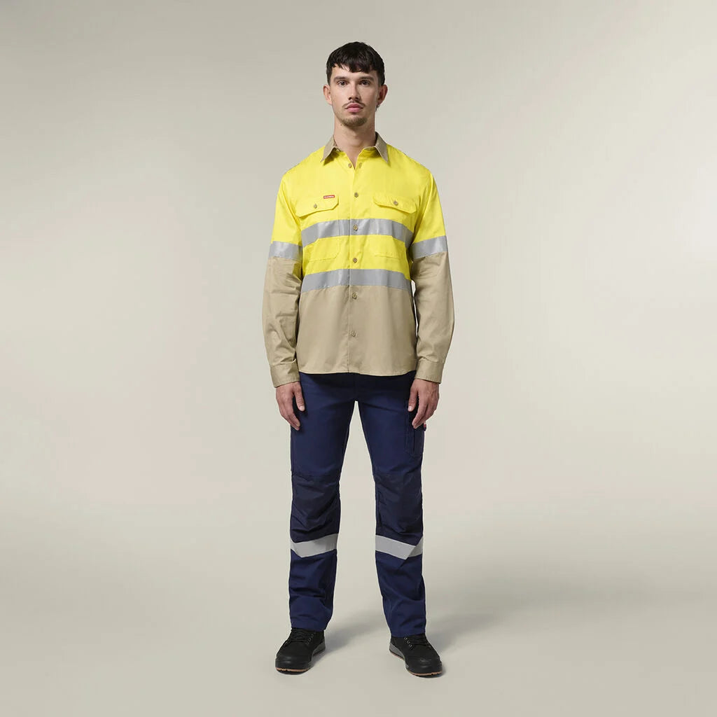 Hard Yakka Y07940 Core L/S 2tone Taped Vented Shirt