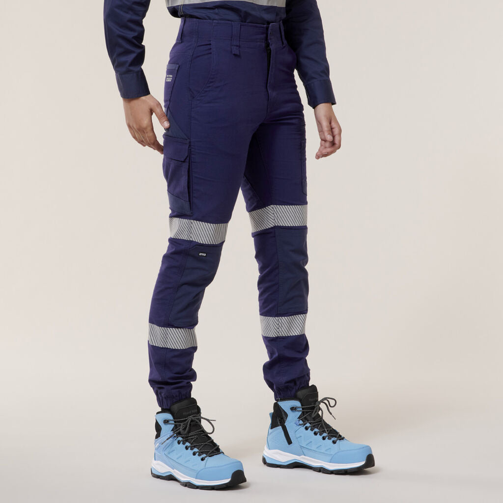 Hard Yakka Y08411 Women's Raptor Cuff Pants With Tape-Navy