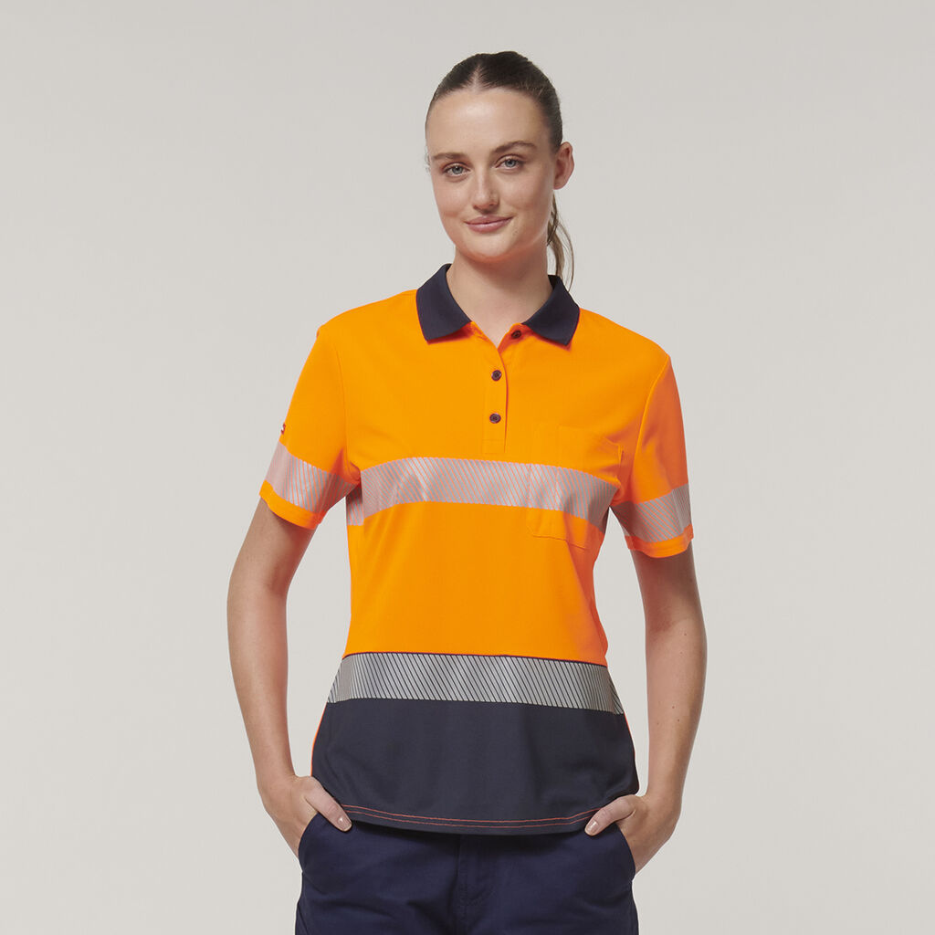 Hard Yakka Y08602 Women's Short Sleeve Hi Vis Taped Polo