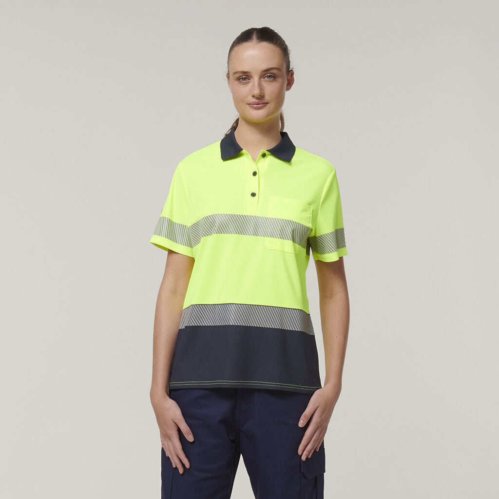 Hard Yakka Y08602 Women's Short Sleeve Hi Vis Taped Polo