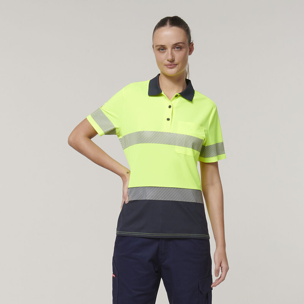 Hard Yakka Y08602 Women's Short Sleeve Hi Vis Taped Polo