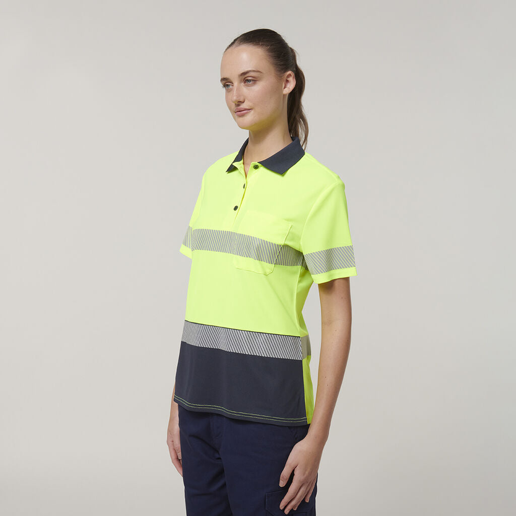 Hard Yakka Y08602 Women's Short Sleeve Hi Vis Taped Polo