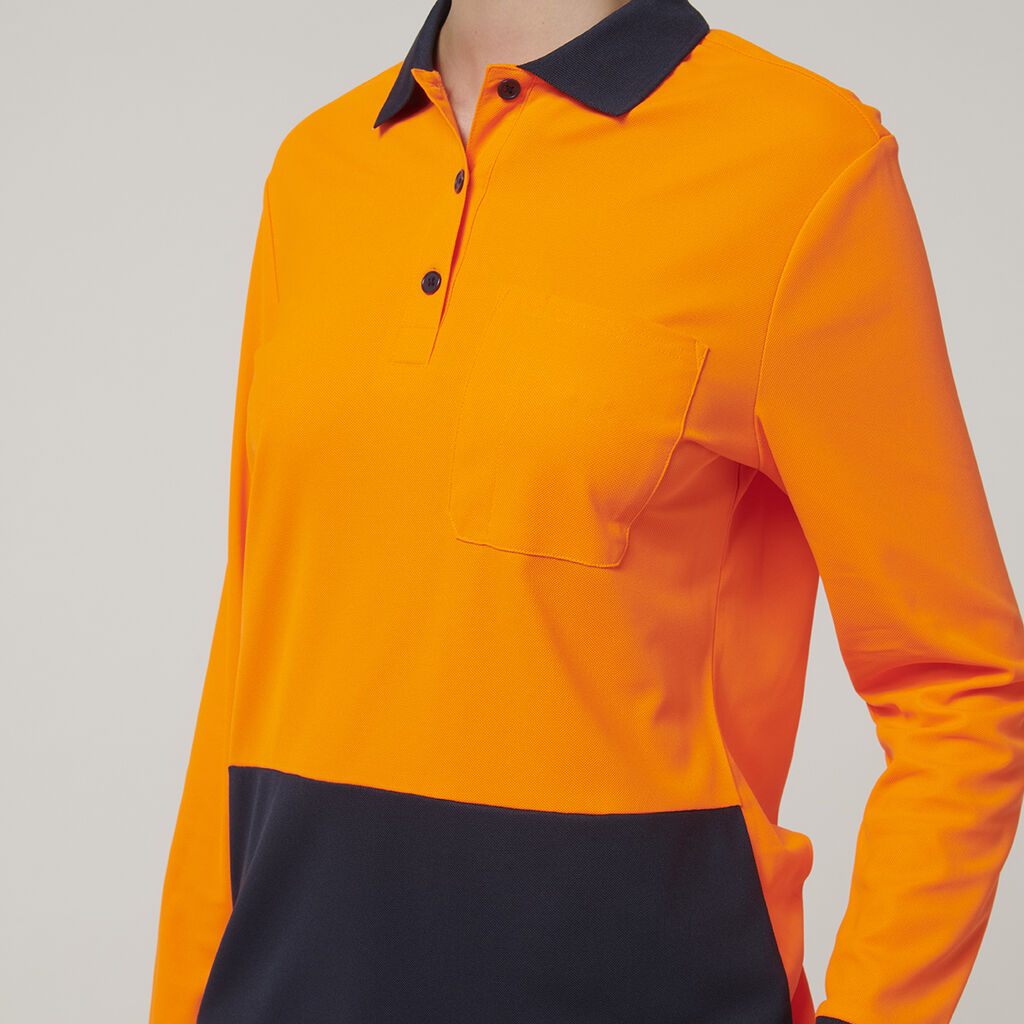 Hard Yakka Y08603 Women's Long Sleeve Hi Vis Polo