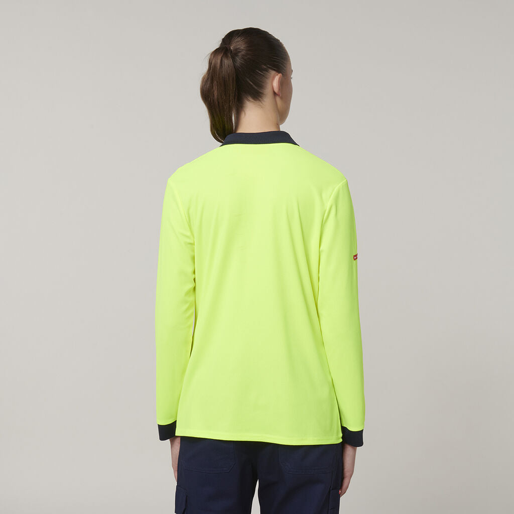 Hard Yakka Y08603 Women's Long Sleeve Hi Vis Polo