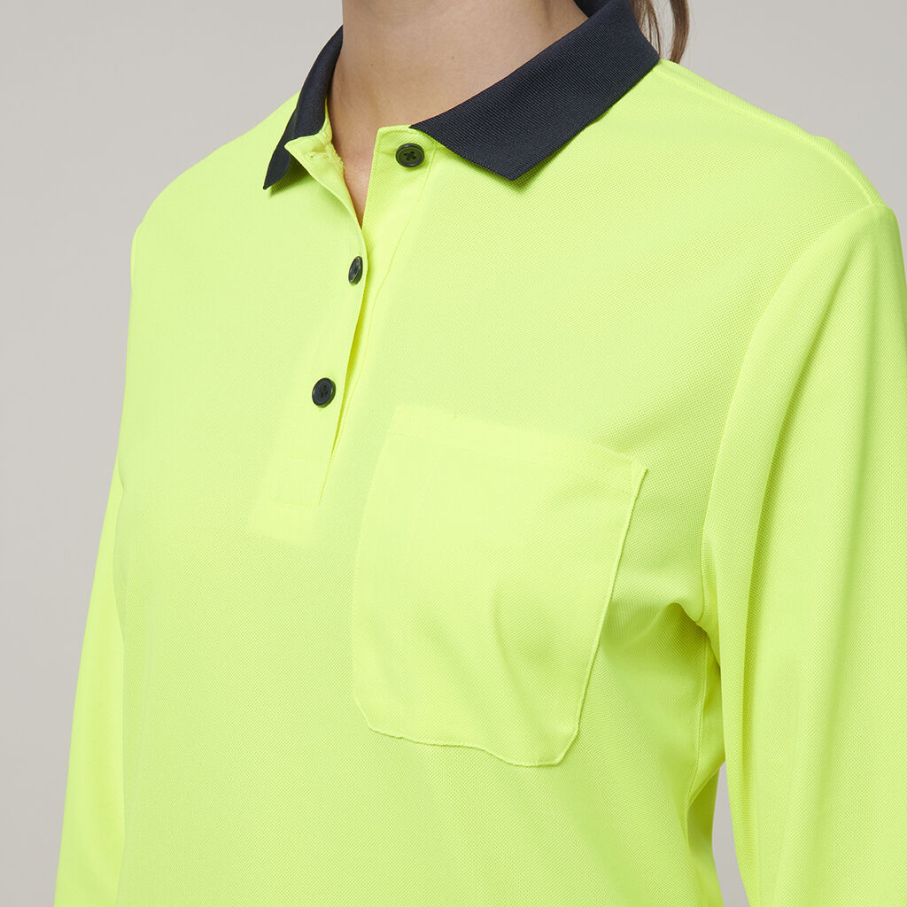 Hard Yakka Y08603 Women's Long Sleeve Hi Vis Polo