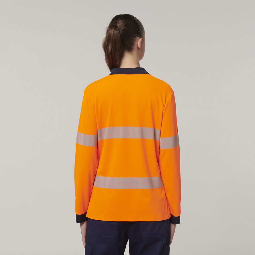 Hard Yakka Y08604 Women's Long Sleeve Hi Vis Taped Polo