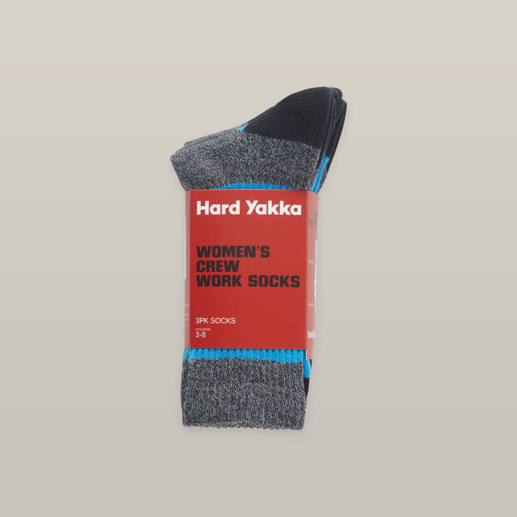 Hard Yakka Y08606 Women's 3pk Crew Socks