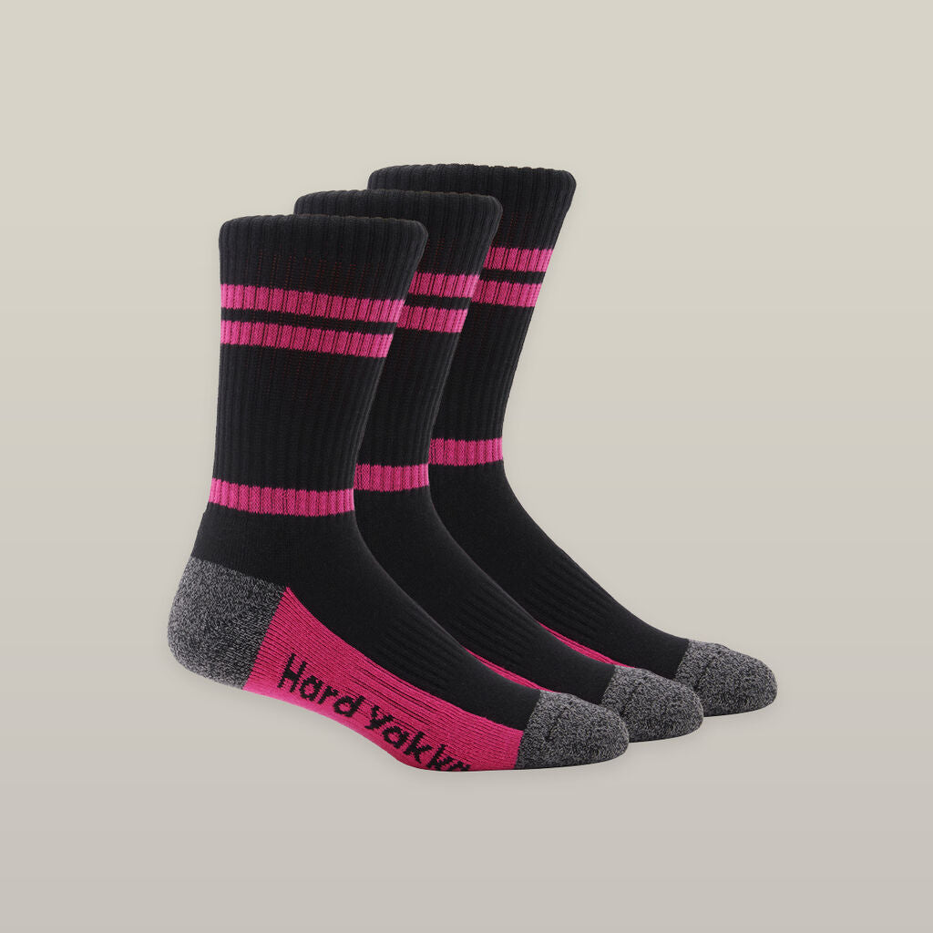 Hard Yakka Y08606 Women's 3pk Crew Socks