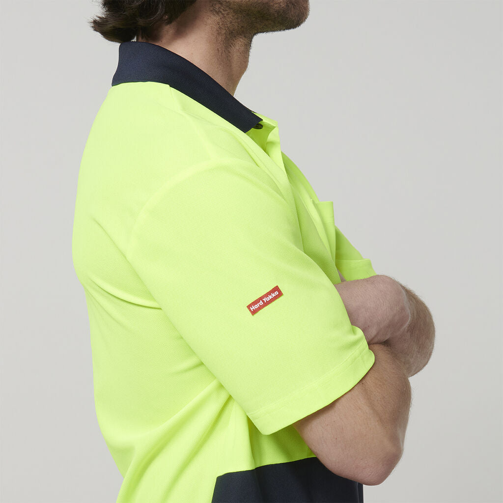 Hard Yakka Y19616 Men's Short Sleeve Hi Vis Polo