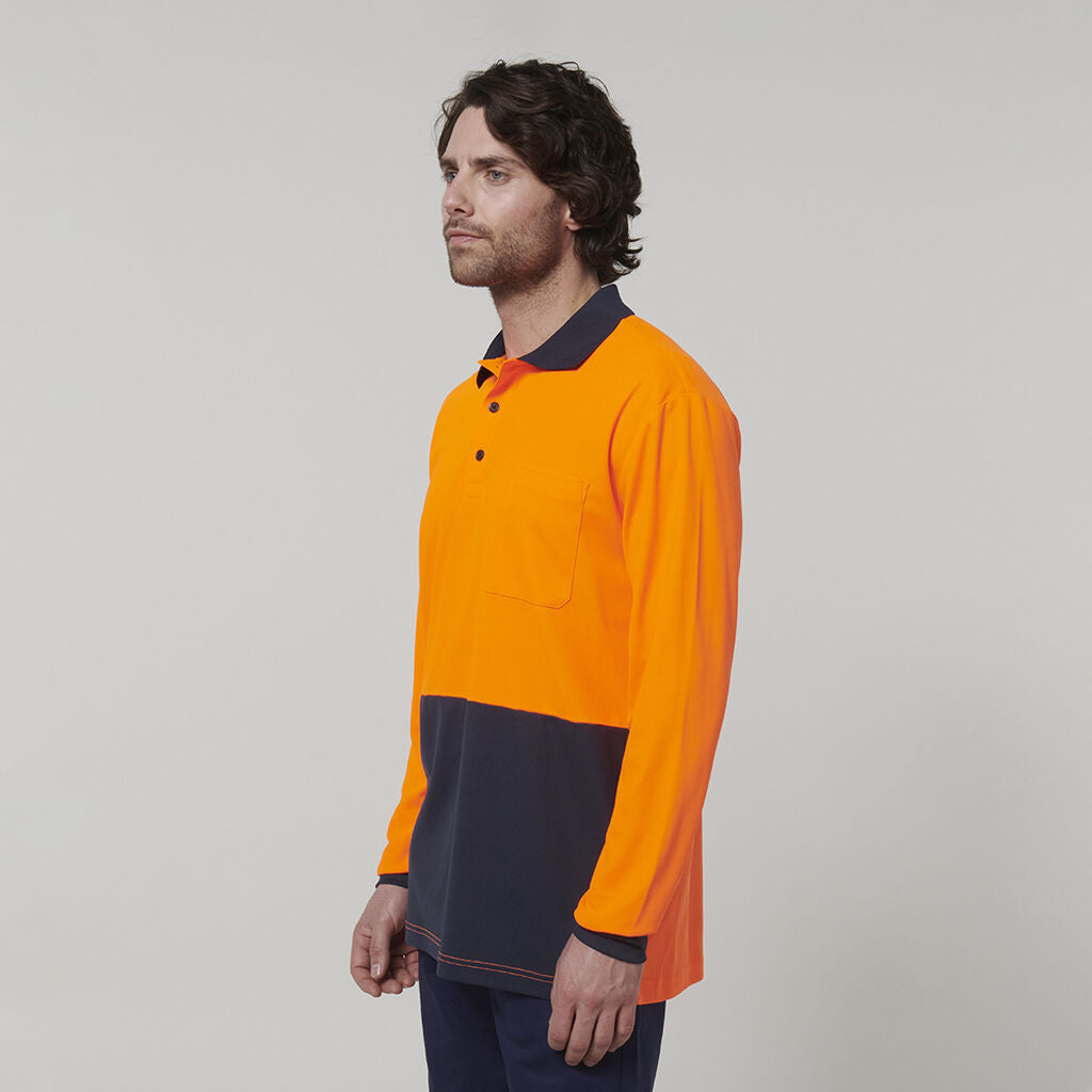 Hard Yakka Y19617 Men's Long Sleeve Hi Vis Polo