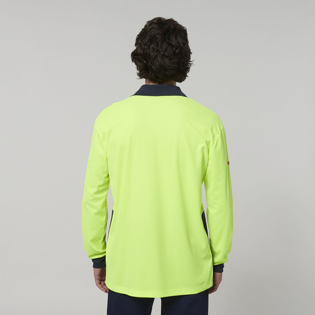 Hard Yakka Y19617 Men's Long Sleeve Hi Vis Polo