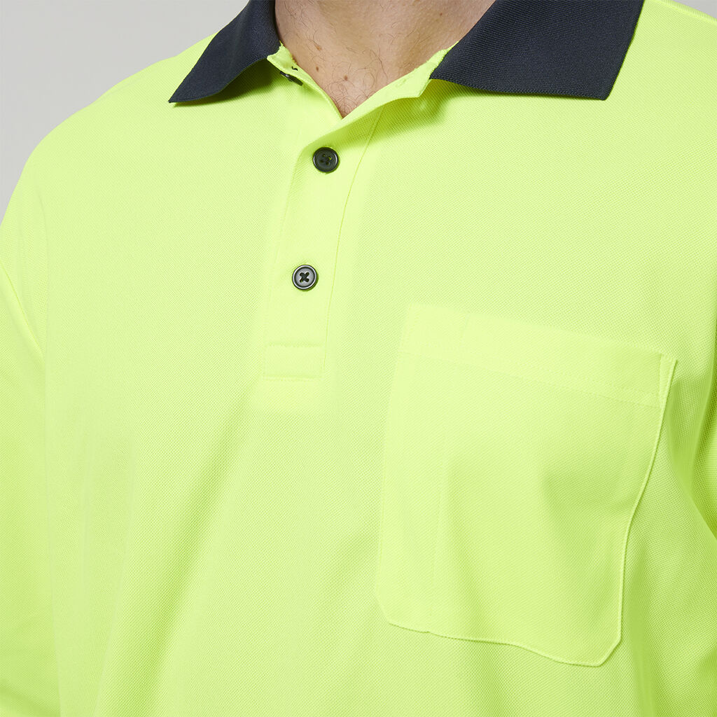 Hard Yakka Y19617 Men's Long Sleeve Hi Vis Polo