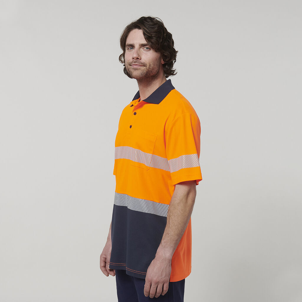 Hard Yakka Y19618 Men's Short Sleeve Hi Vis Taped Polo