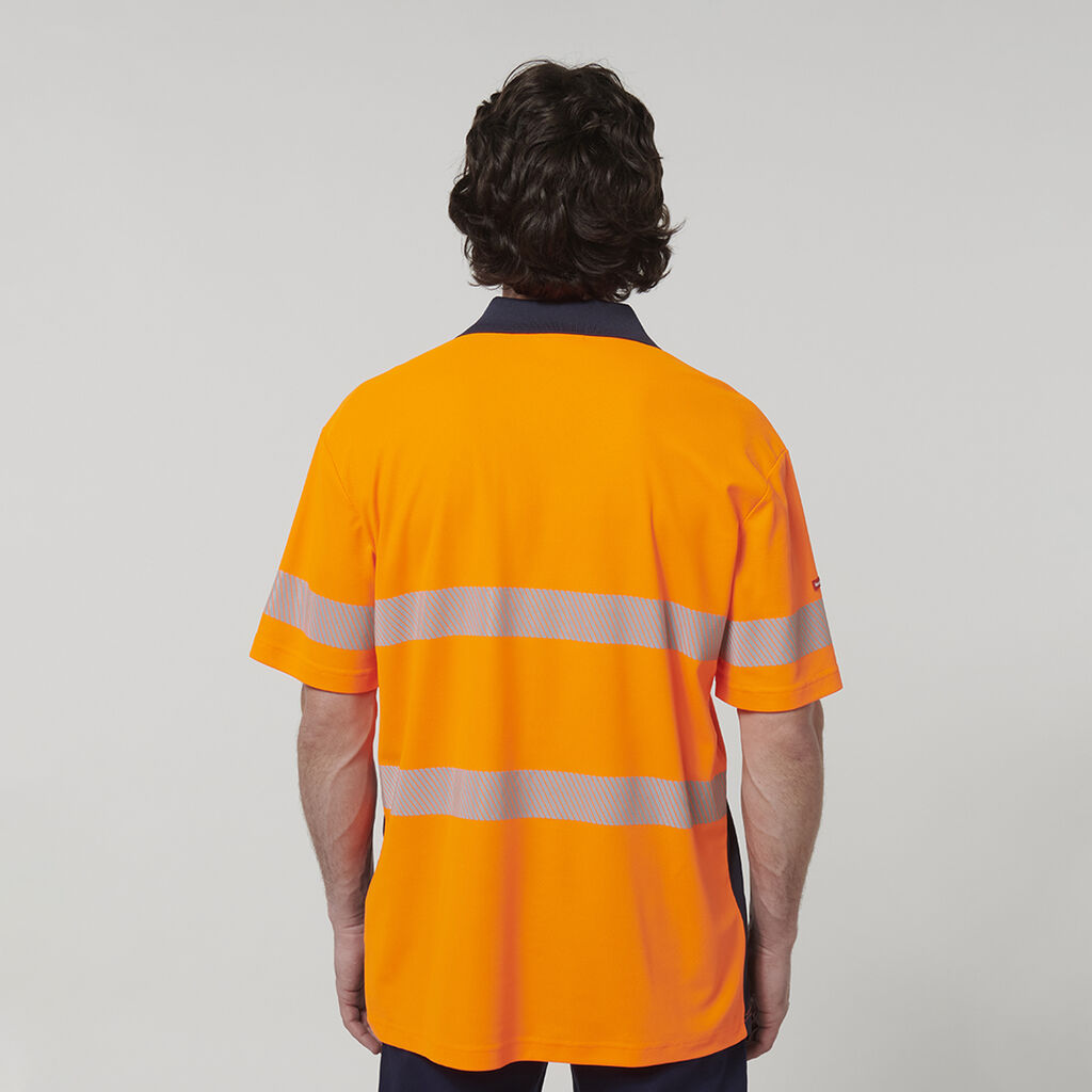 Hard Yakka Y19618 Men's Short Sleeve Hi Vis Taped Polo