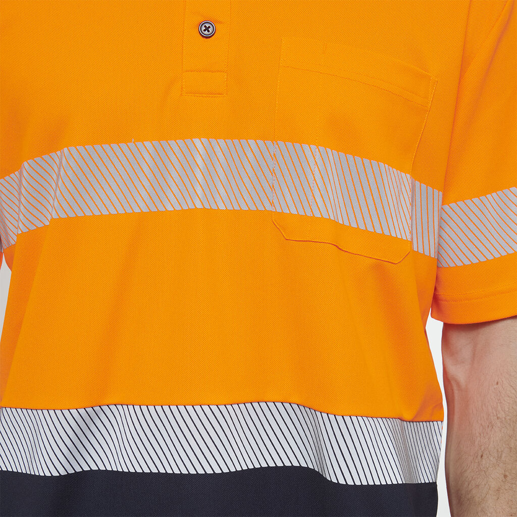 Hard Yakka Y19618 Men's Short Sleeve Hi Vis Taped Polo