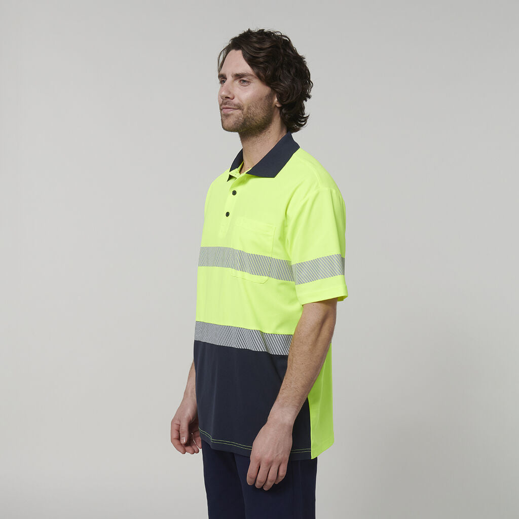 Hard Yakka Y19618 Men's Short Sleeve Hi Vis Taped Polo