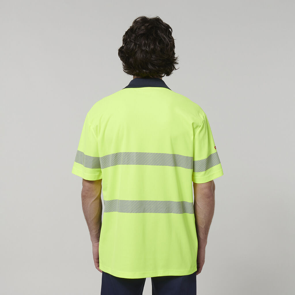 Hard Yakka Y19618 Men's Short Sleeve Hi Vis Taped Polo