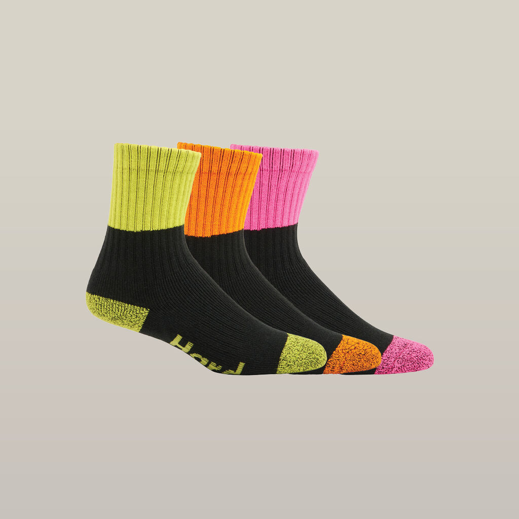 Hard Yakka Y20013 Women's Core Hi Vis Work Crew Sock 3 Pack