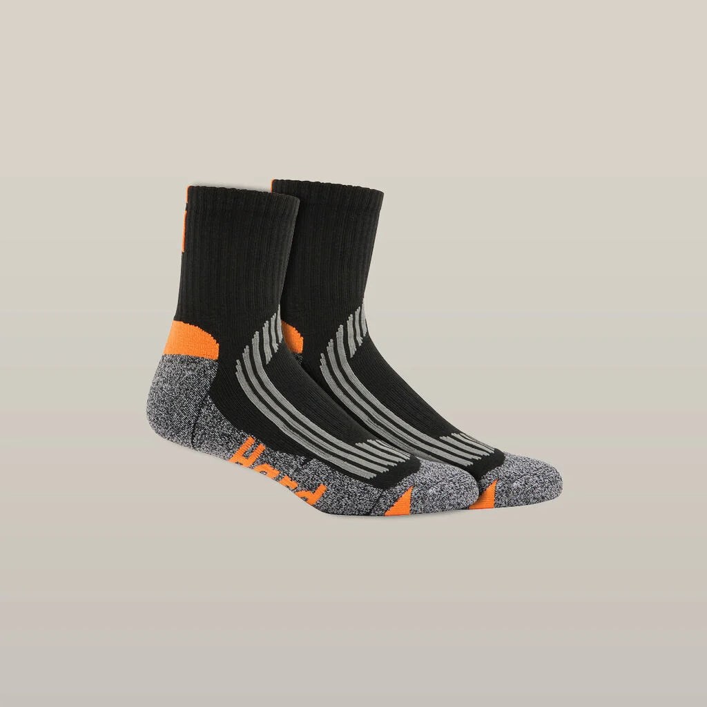 Hard Yakka Y20017 Core Coolmax Padded Quarter Crew Sock 2PK