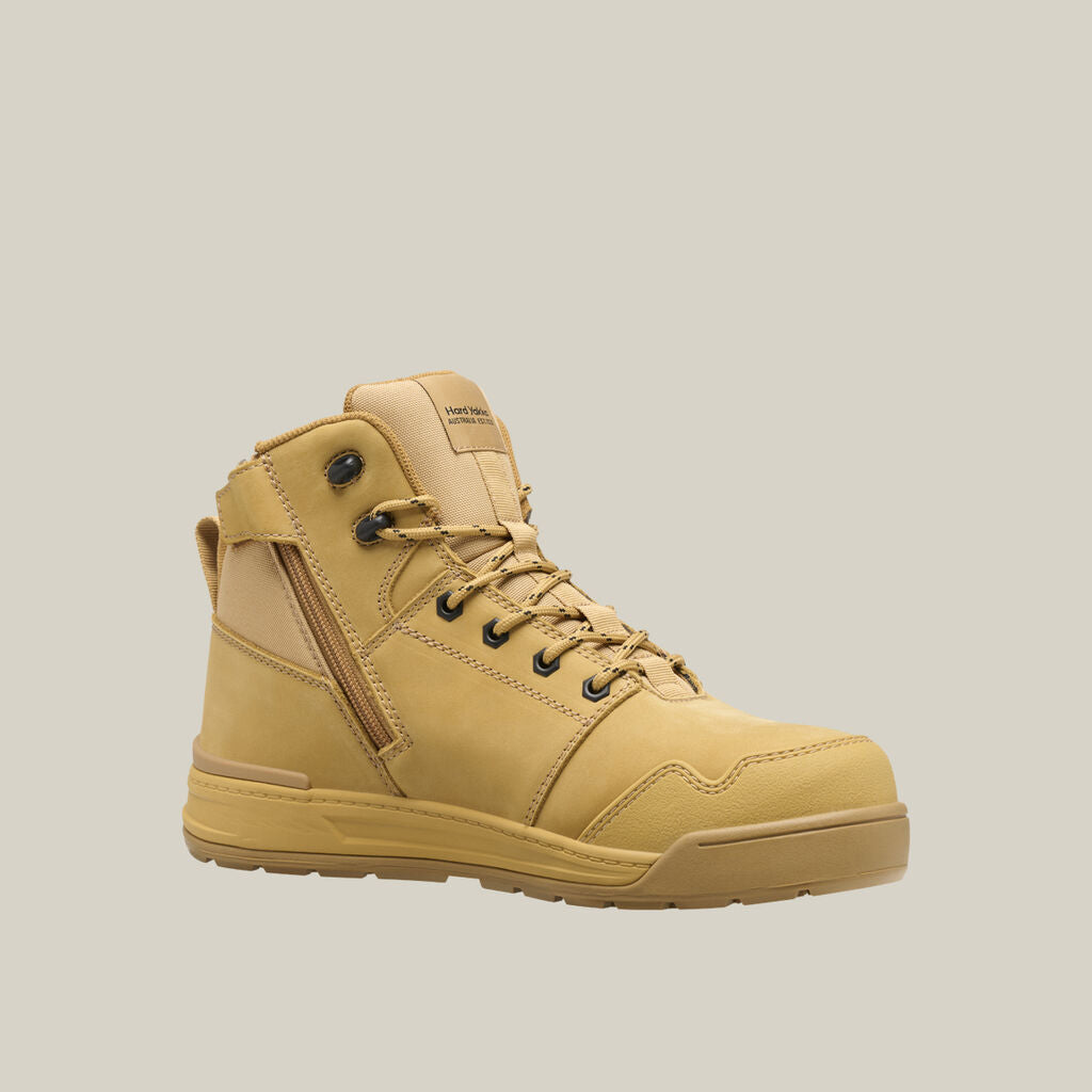 Hard Yakka Y60122 Evolution Lace up & Side Zip 5" Steel Toe Safety Boot - Wheat