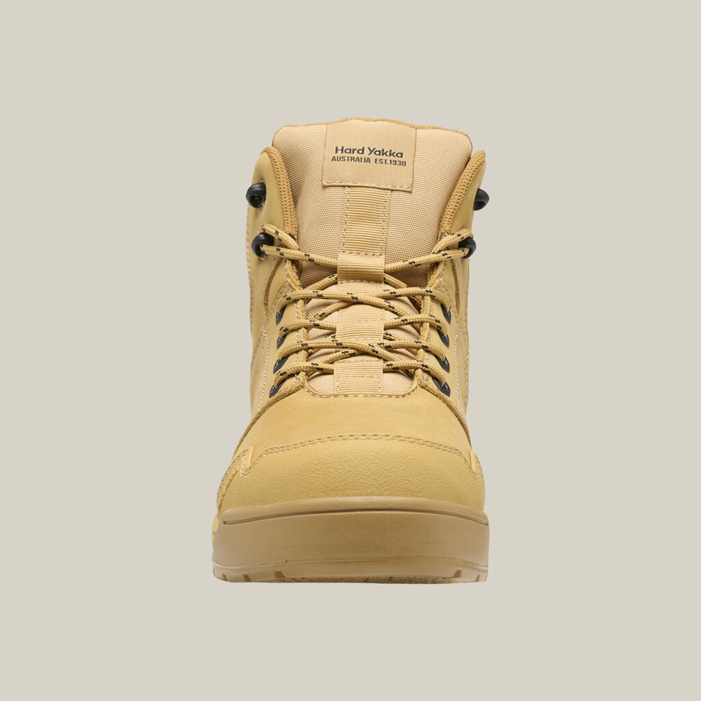Hard Yakka Y60122 Evolution Lace up & Side Zip 5" Steel Toe Safety Boot - Wheat