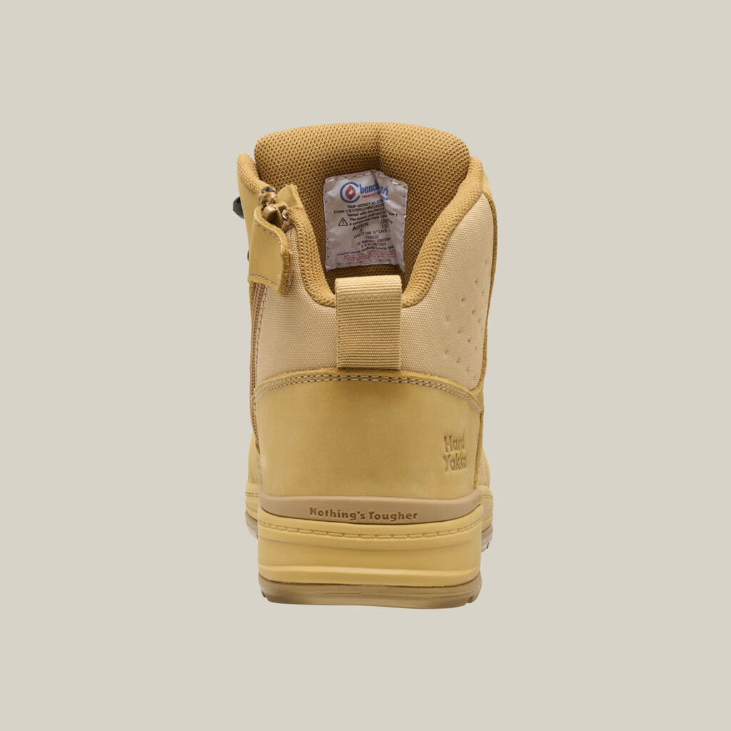 Hard Yakka Y60122 Evolution Lace up & Side Zip 5" Steel Toe Safety Boot - Wheat