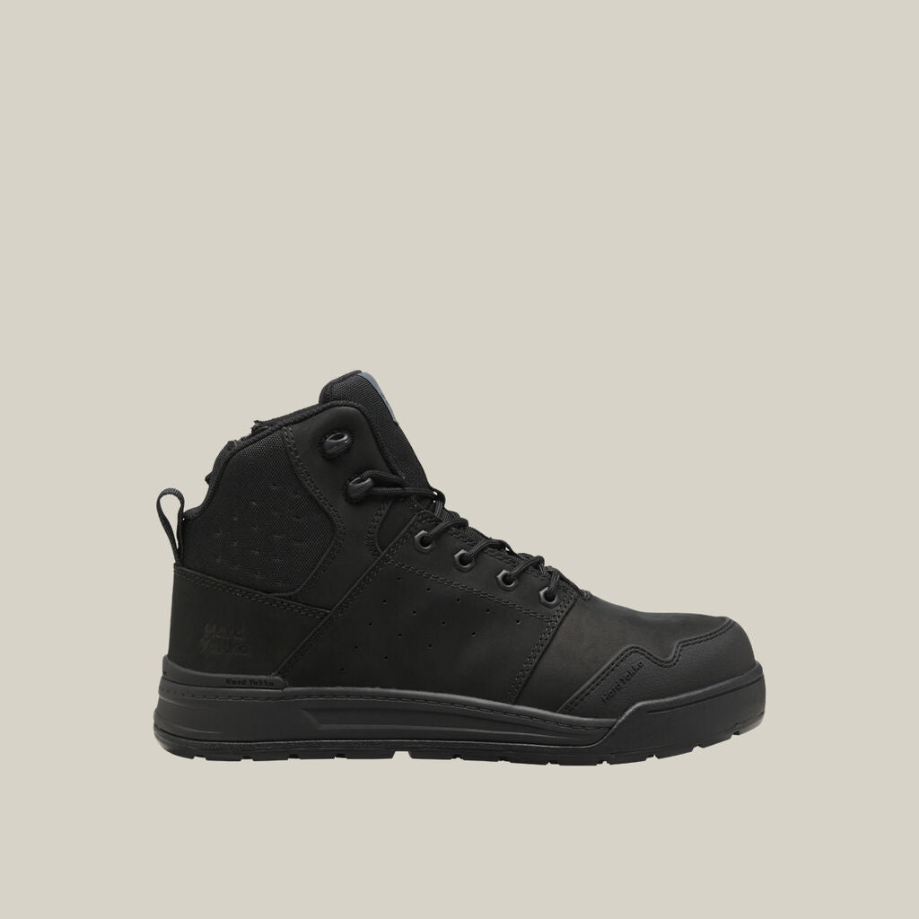 Hard Yakka Y60123 Evolution Lace Up & Side ZIP 5" Steel Toe Safety Boot - Black