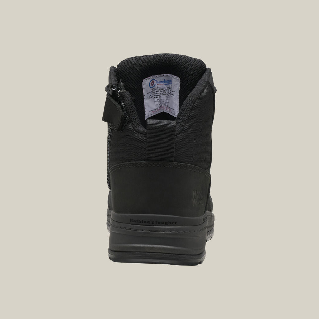Hard Yakka Y60123 Evolution Lace Up & Side ZIP 5" Steel Toe Safety Boot - Black