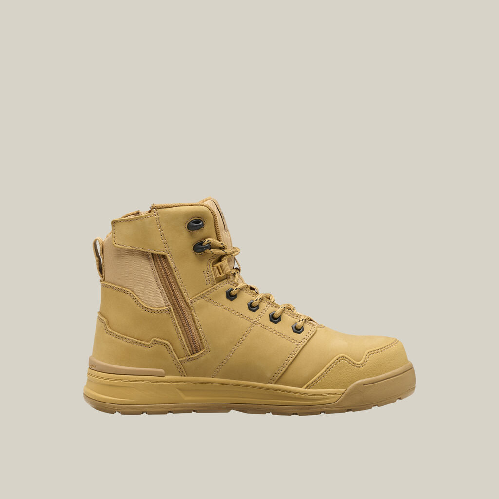 Hard Yakka Y60137 Evolution Lace Up & Side ZIP 6" Steel Toe Safety Boot - Wheat