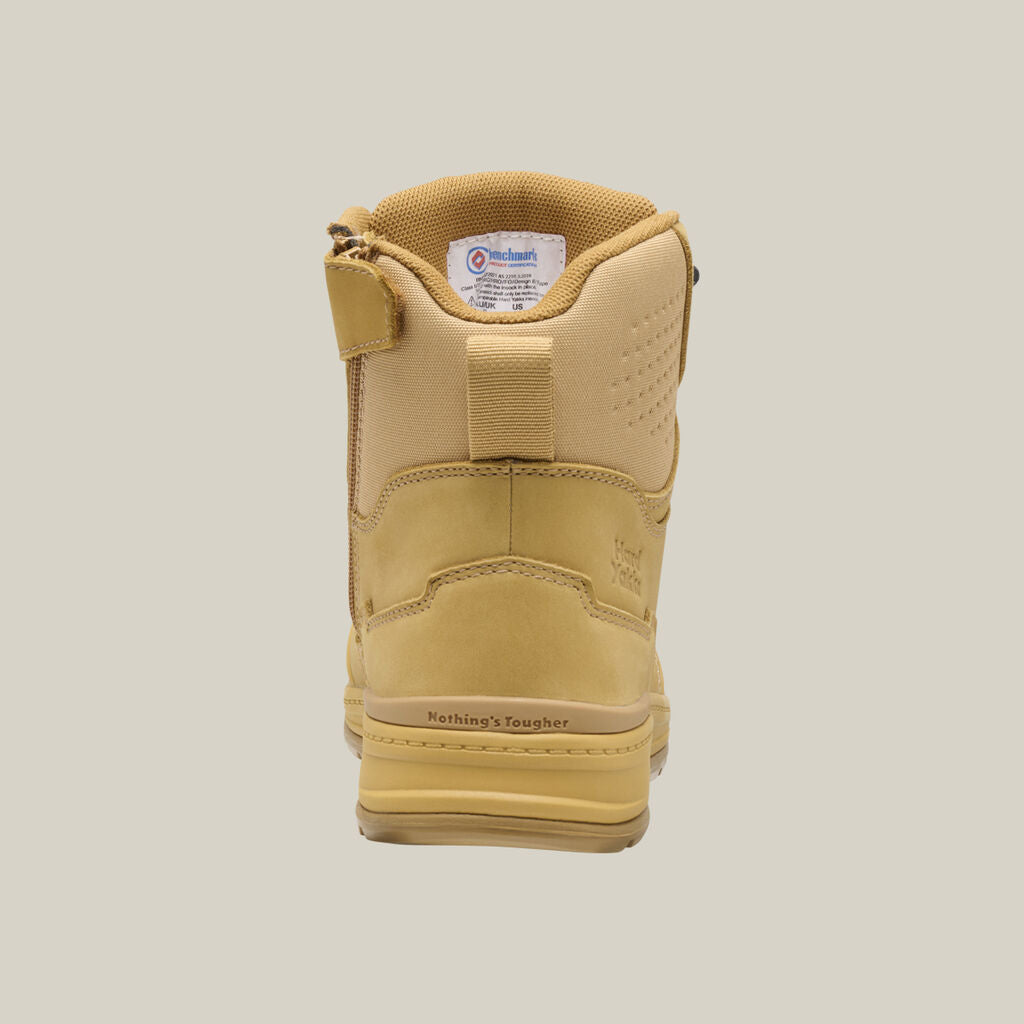 Hard Yakka Y60137 Evolution Lace Up & Side ZIP 6" Steel Toe Safety Boot - Wheat