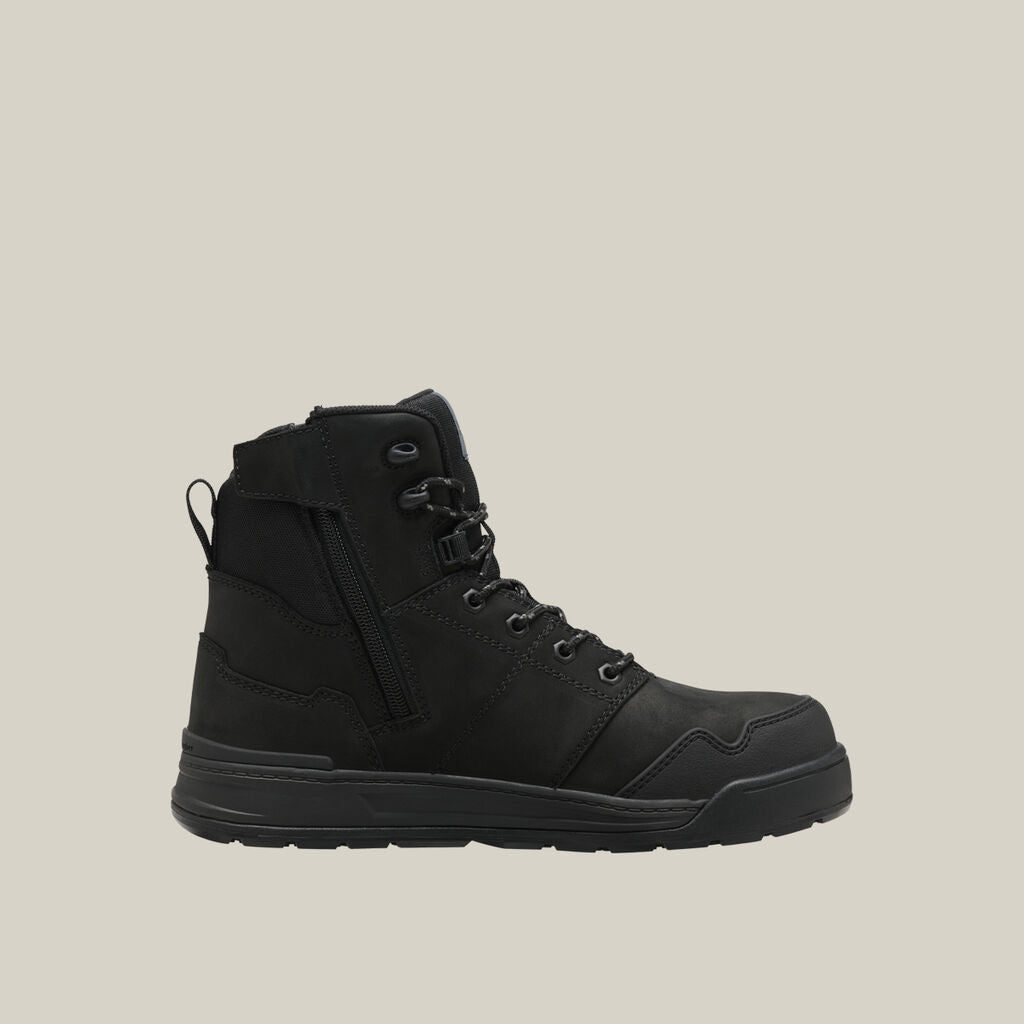 Hard Yakka Y60138 Evolution Lace up & Side Zip 6" Steel Toe Safety Boot - Black
