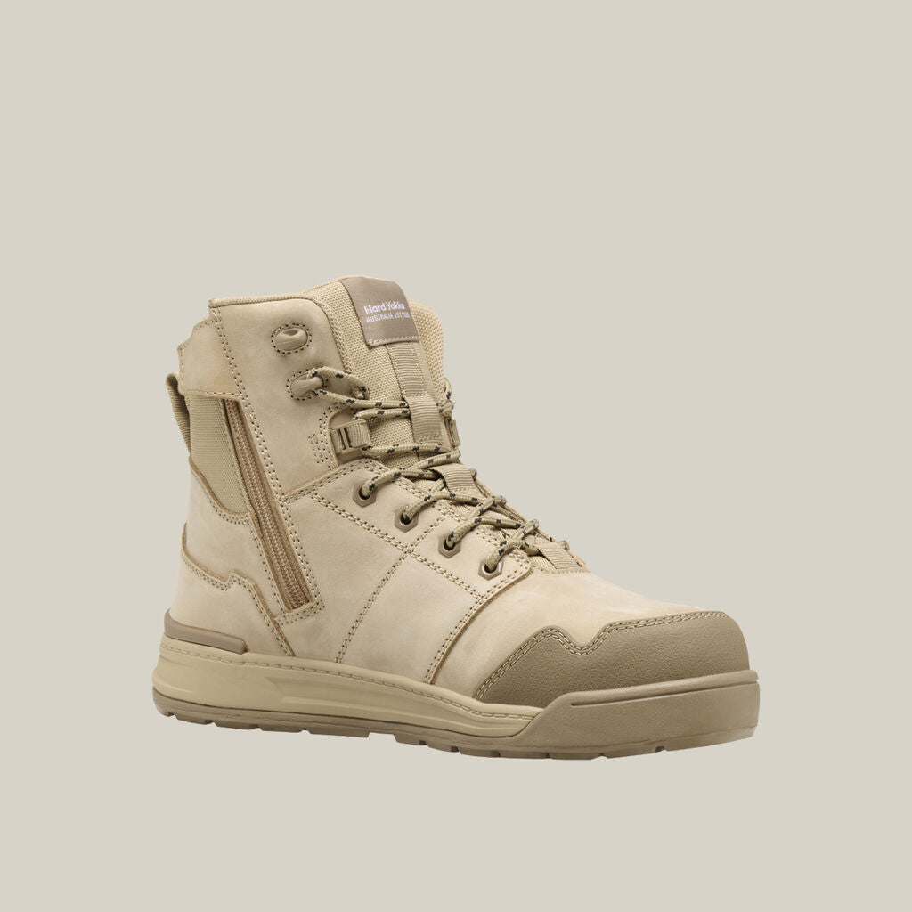 Hard Yakka Y60139 Evolution Lace up & Side Zip 6" Steel Toe Safety Boot - Sand